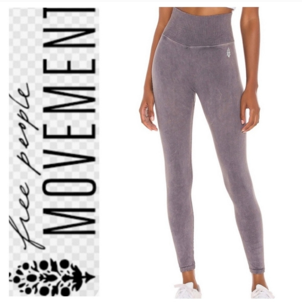 NWOT Free People Good Karma high rise leggings gray - Picture 1 of 2